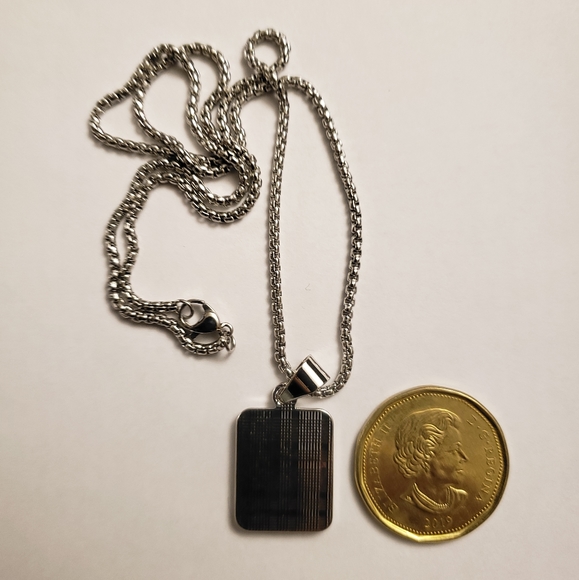 White Gold Filled Letter T Pendant 20” Necklace - Picture 4 of 5